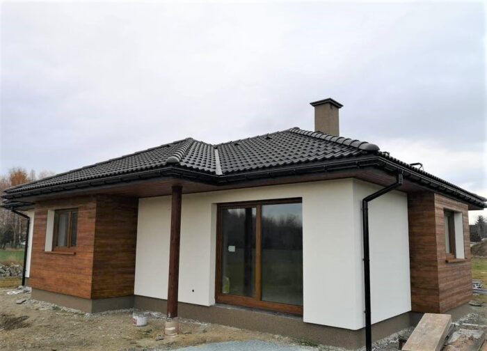 projekt domu Abakon z ogrodem zimowym